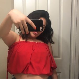 Red crop top
